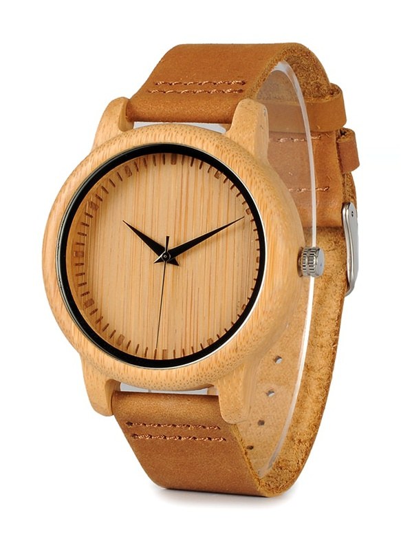 klasyczny drewniany zegarek na rękę