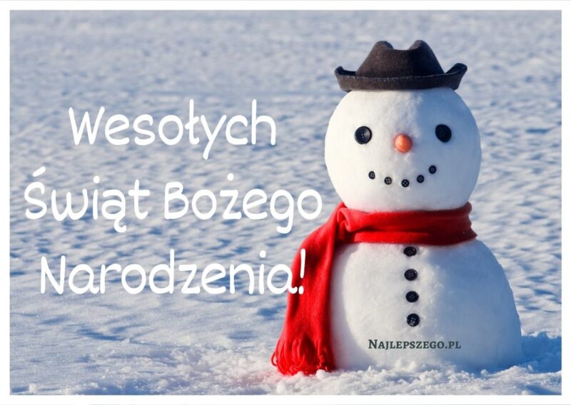 śmieszna kartka bożonarodzeniowa z bałwankiem