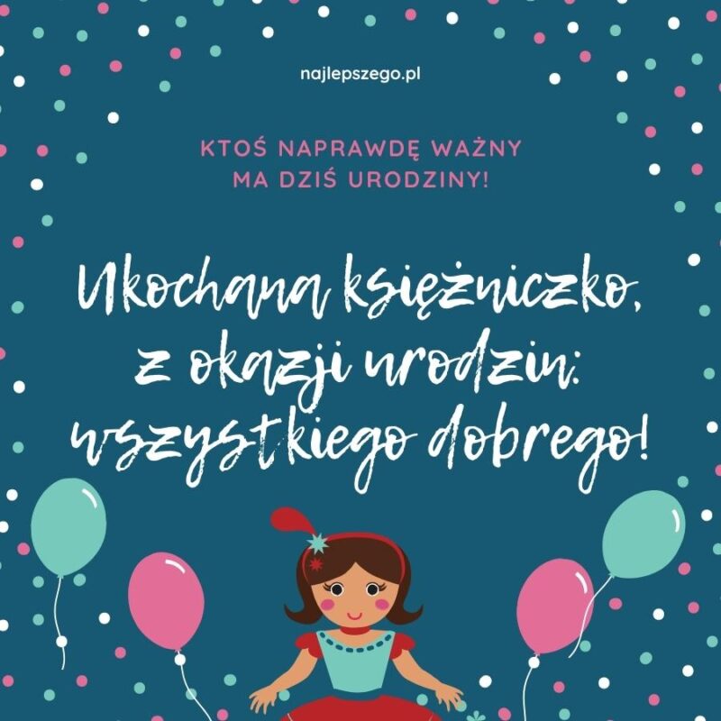 kartka urodzinowa dla dziewczynki lub córki